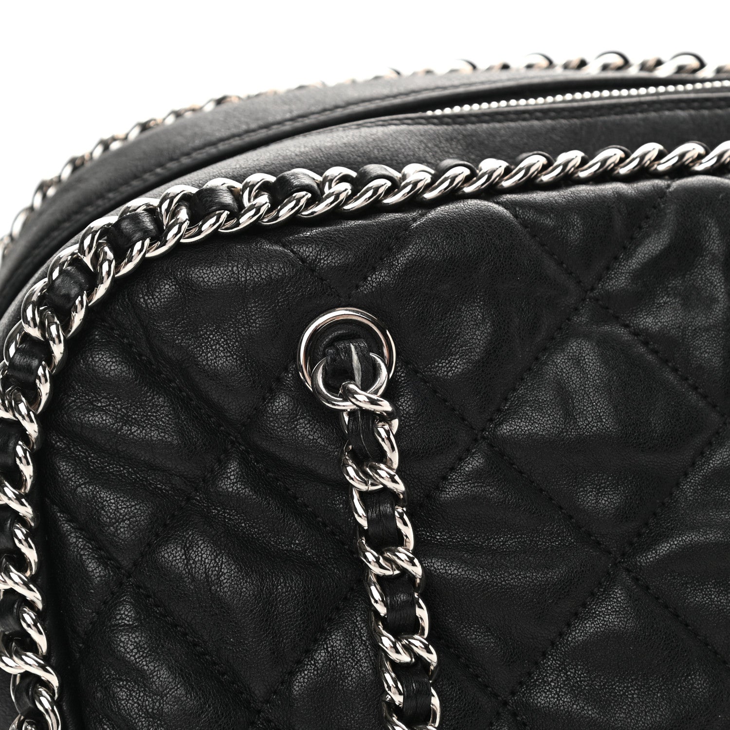 Chanel Calfskin Chain Around Bowler Black 17 of 20