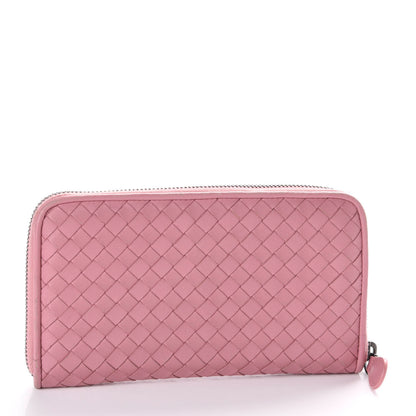 Bottega Veneta Nappa Intrecciato Zip Around Wallet Pink 2 of 7