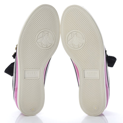 Gucci Patent Calfskin Crystal Womens Web Falacer Sneakers 36 Pink 7 of 10