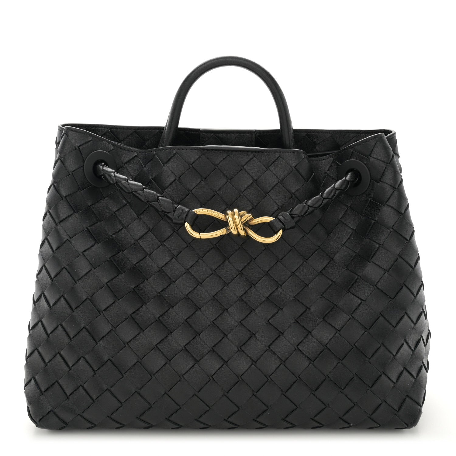 Bottega Veneta Nappa Intrecciato Medium Andiamo Shoulder Bag Black 1 of 9