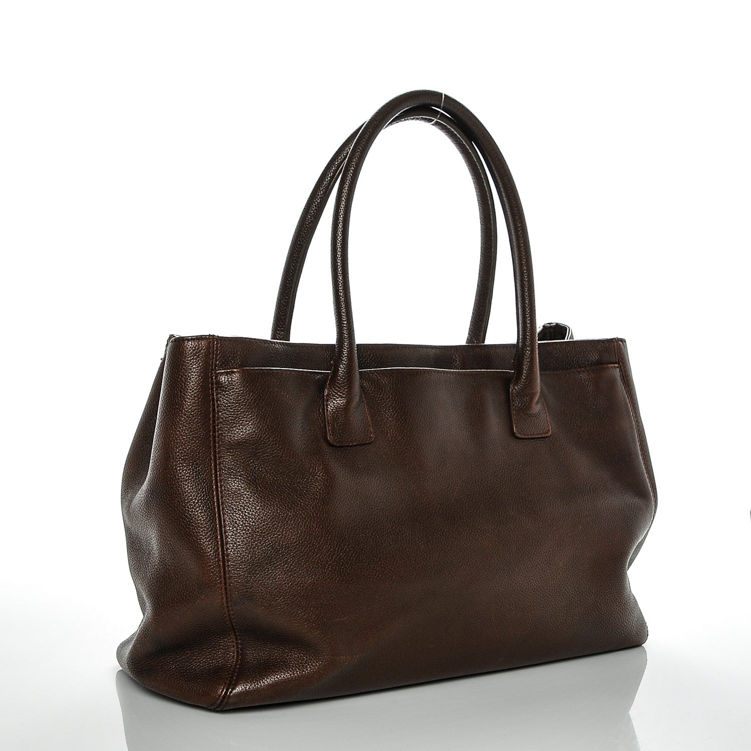 Chanel Calfskin Cerf Executive Shopper Tote Brown 3 of 8