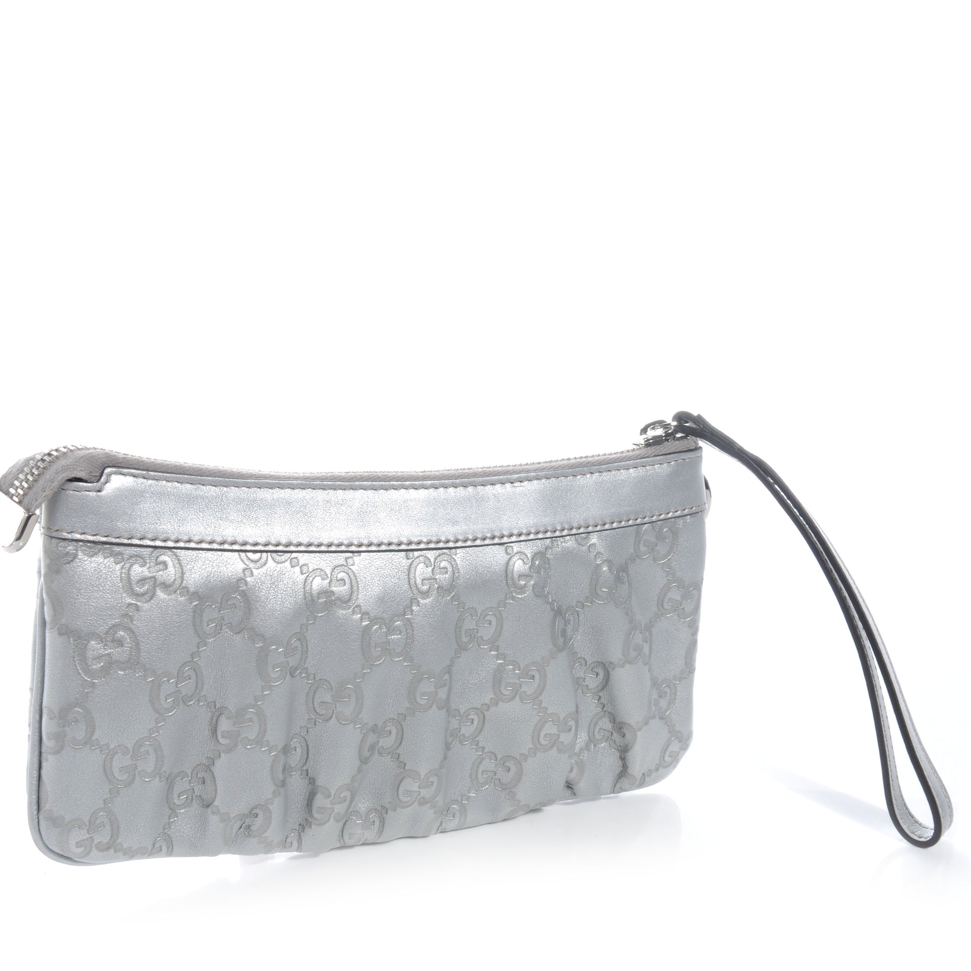 Gucci Guccissima New Britt Wristlet Silver 2 of 8