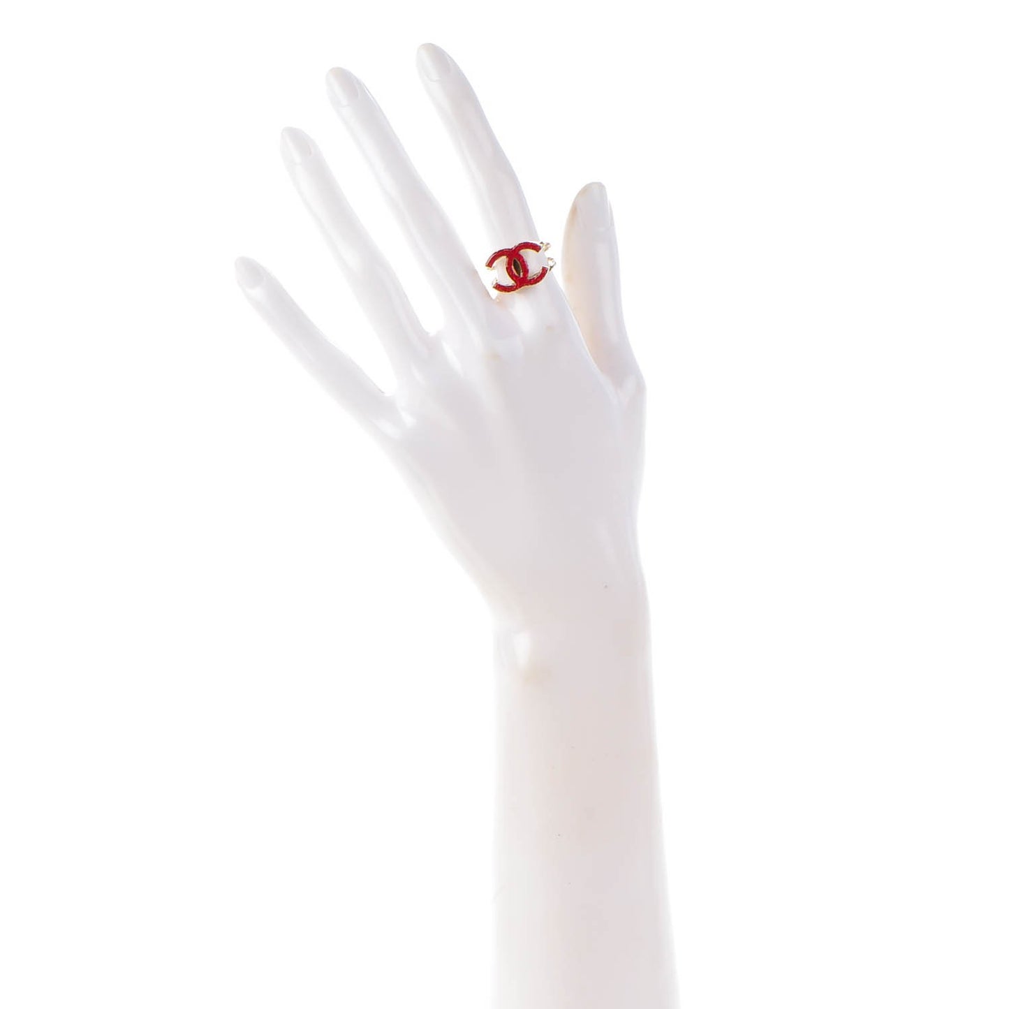 Enamel CC Ring 6.5 Red Gold