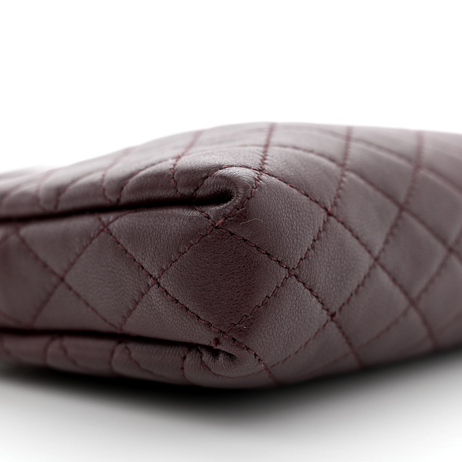 Saint Laurent Lambskin Quilted Gaby Zipped Pouch Rouge Cabernet 8 of 12