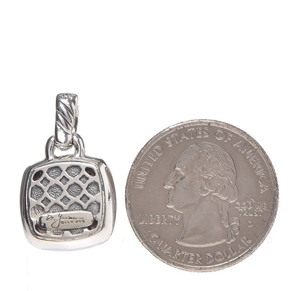 David Yurman Sterling Silver Diamond Black Onyx 11mm Albion Enhancer Pendant 2 of 5