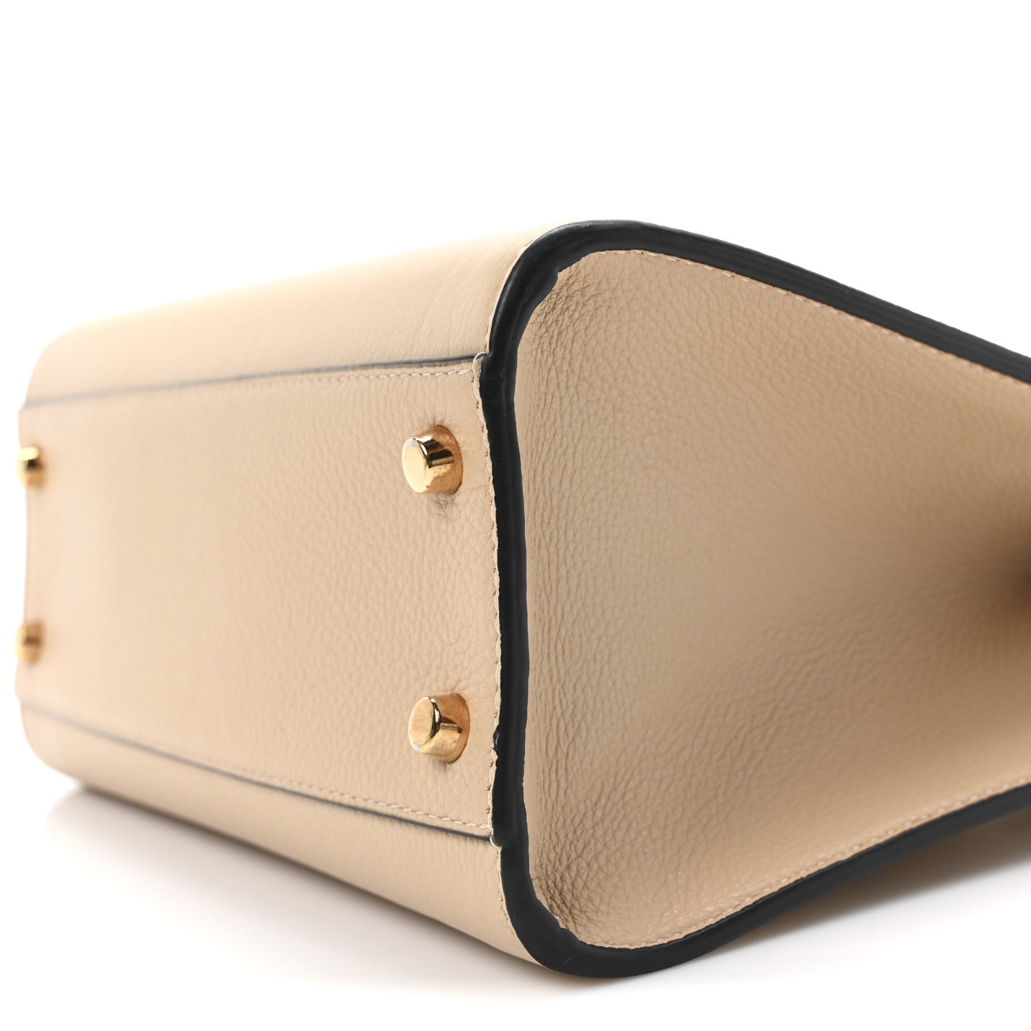 Versace Grainy Calfskin Virtus Top Handle Tote Beige 9 of 9