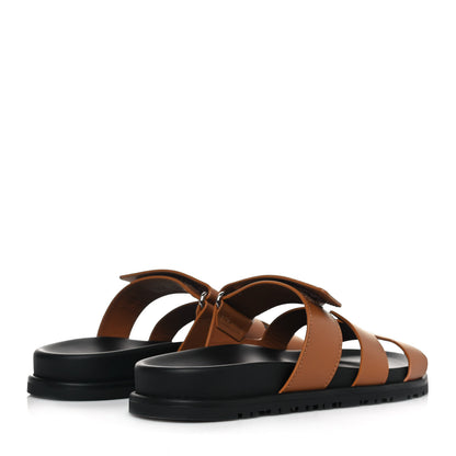 Hermes Calfskin Womens Chypre Sandals 36 Gold 4 of 10