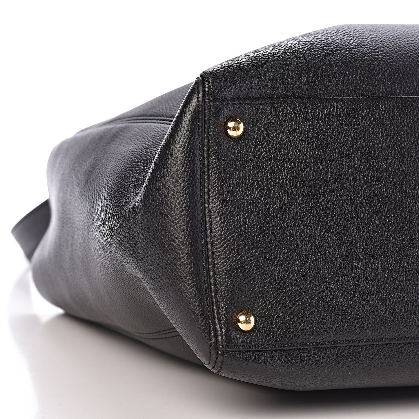 Calfskin Cerf Executive Shopper Tote Black