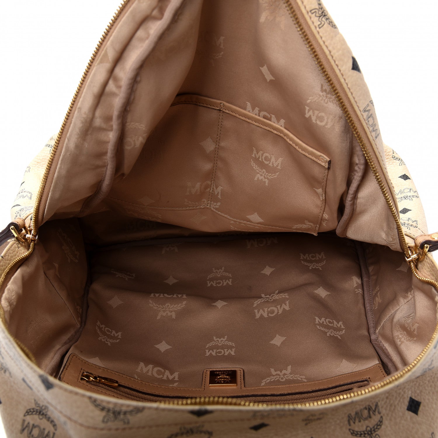 MCM Visetos Medium Studded Stark Backpack Beige 4 of 10