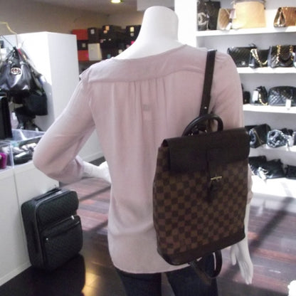 Louis Vuitton Damier Ebene Soho Backpack 2 of 9