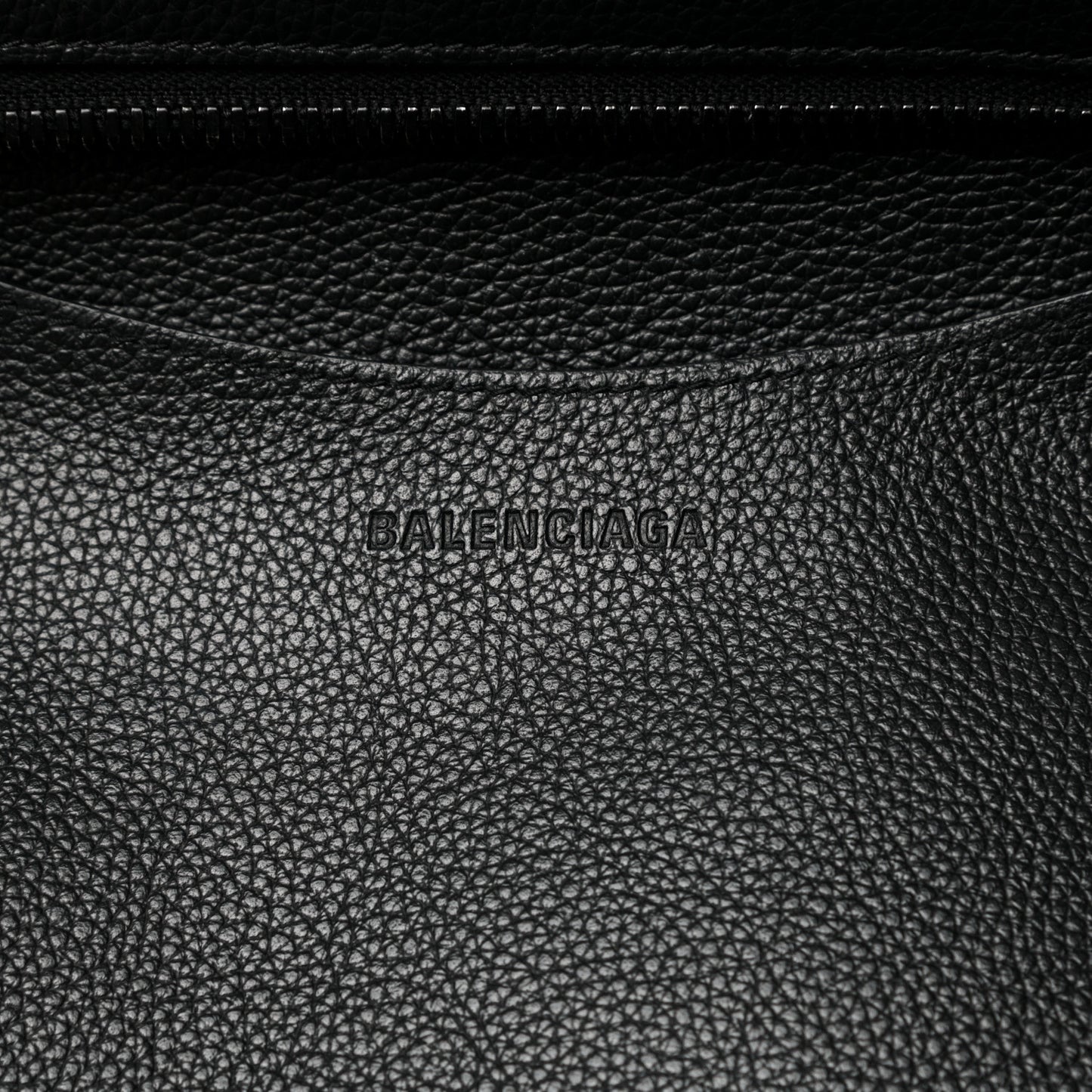 Grained Calfskin Neo Classic Black Hardware Large Top Handle Bag Black