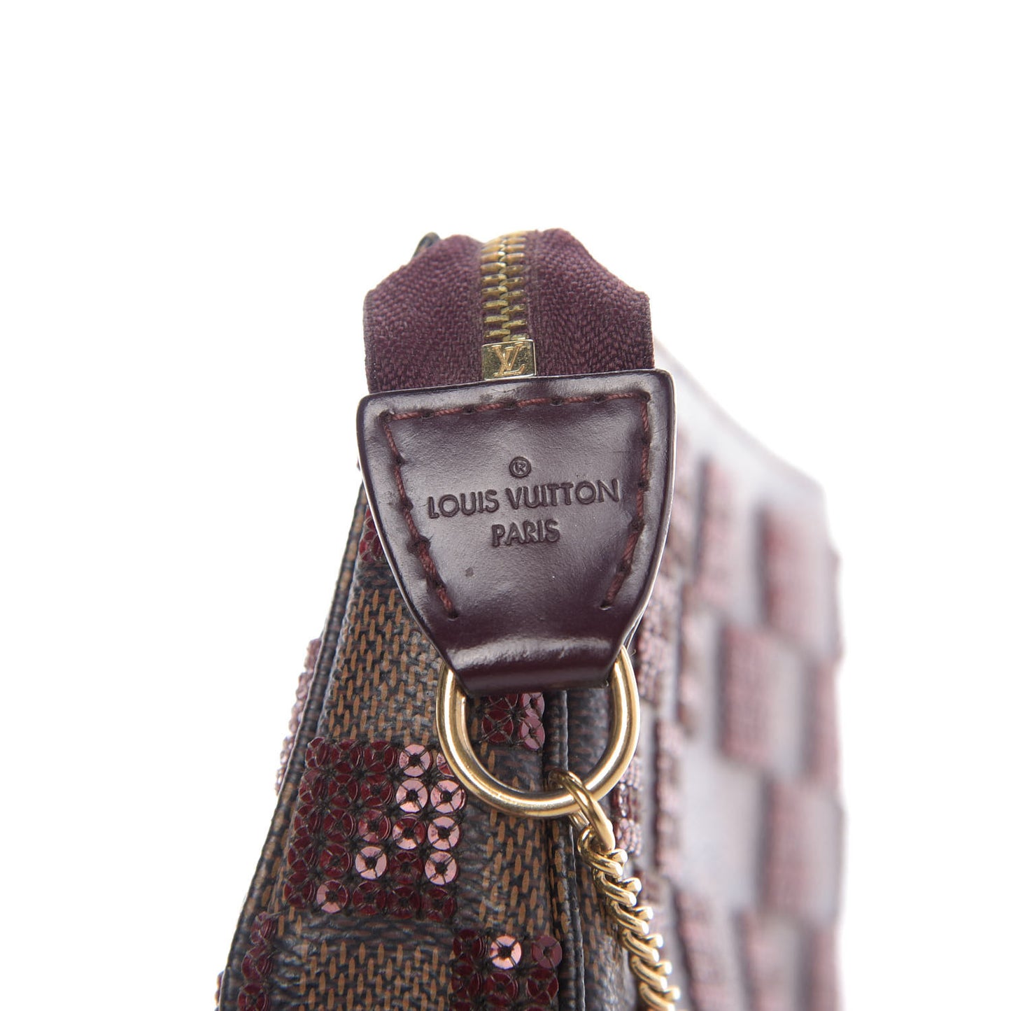 Damier Paillettes Mini Pochette Accessories Red