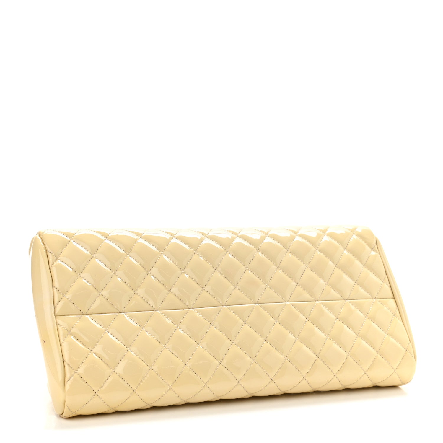 Chanel Patent Quilted Medium Just Mademoiselle Bowling Bag Beige 3 of 12