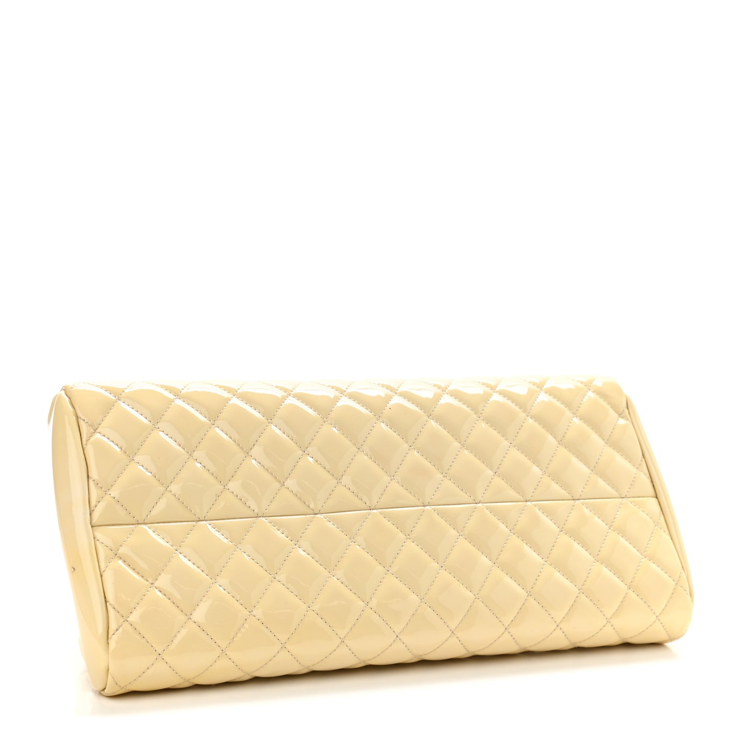 Patent Quilted Medium Just Mademoiselle Bowling Bag Beige