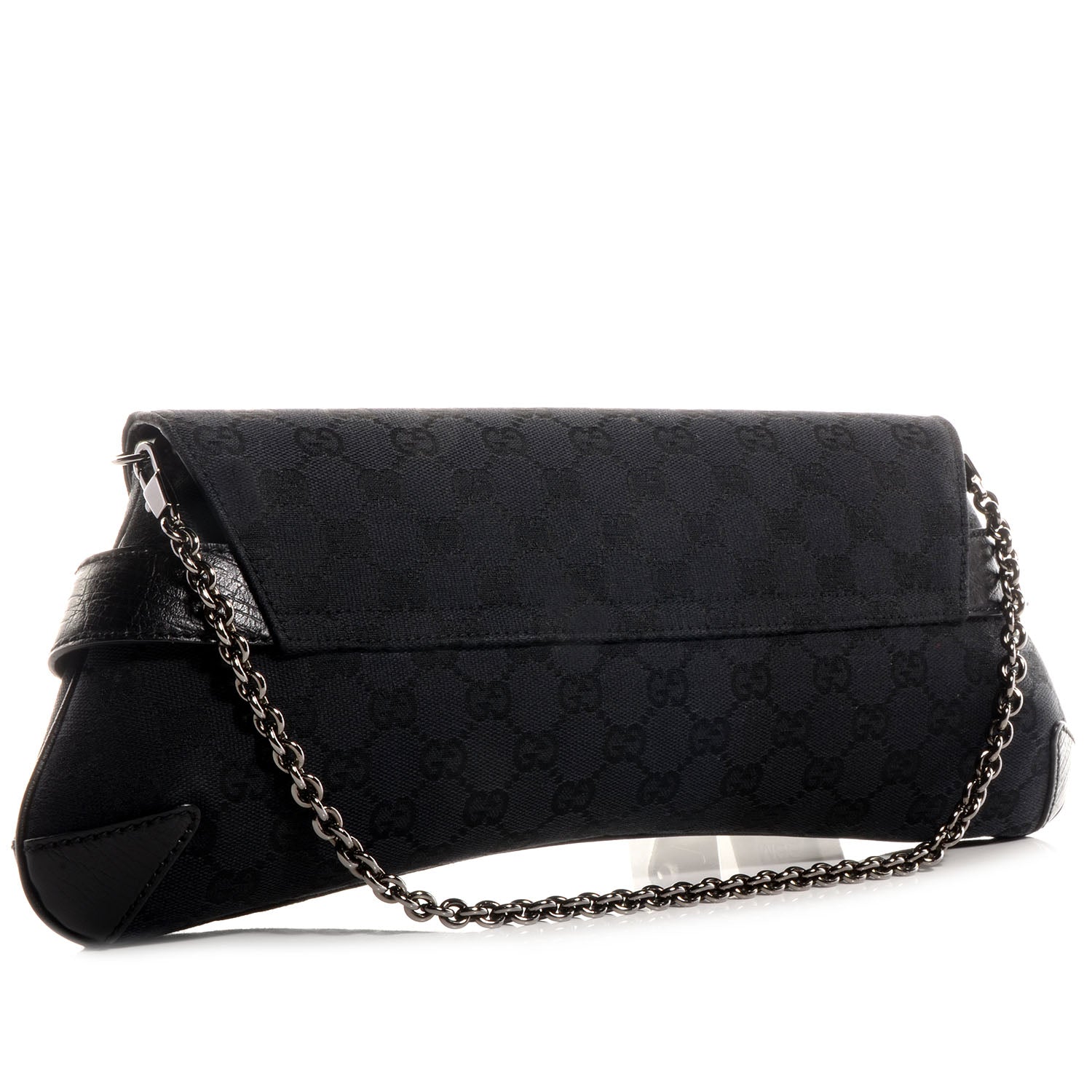 Gucci Monogram Horsebit Clutch Black 3 of 7