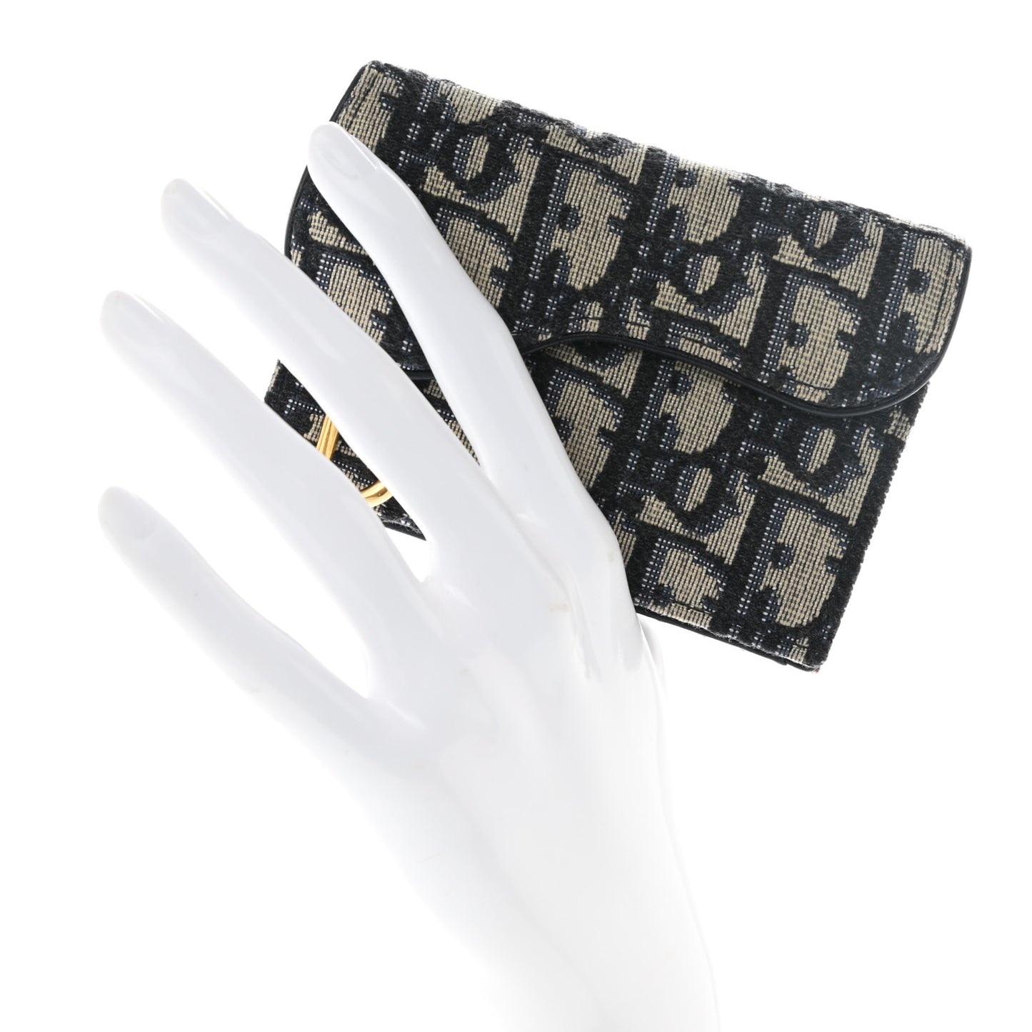 Oblique Saddle Card Holder Blue