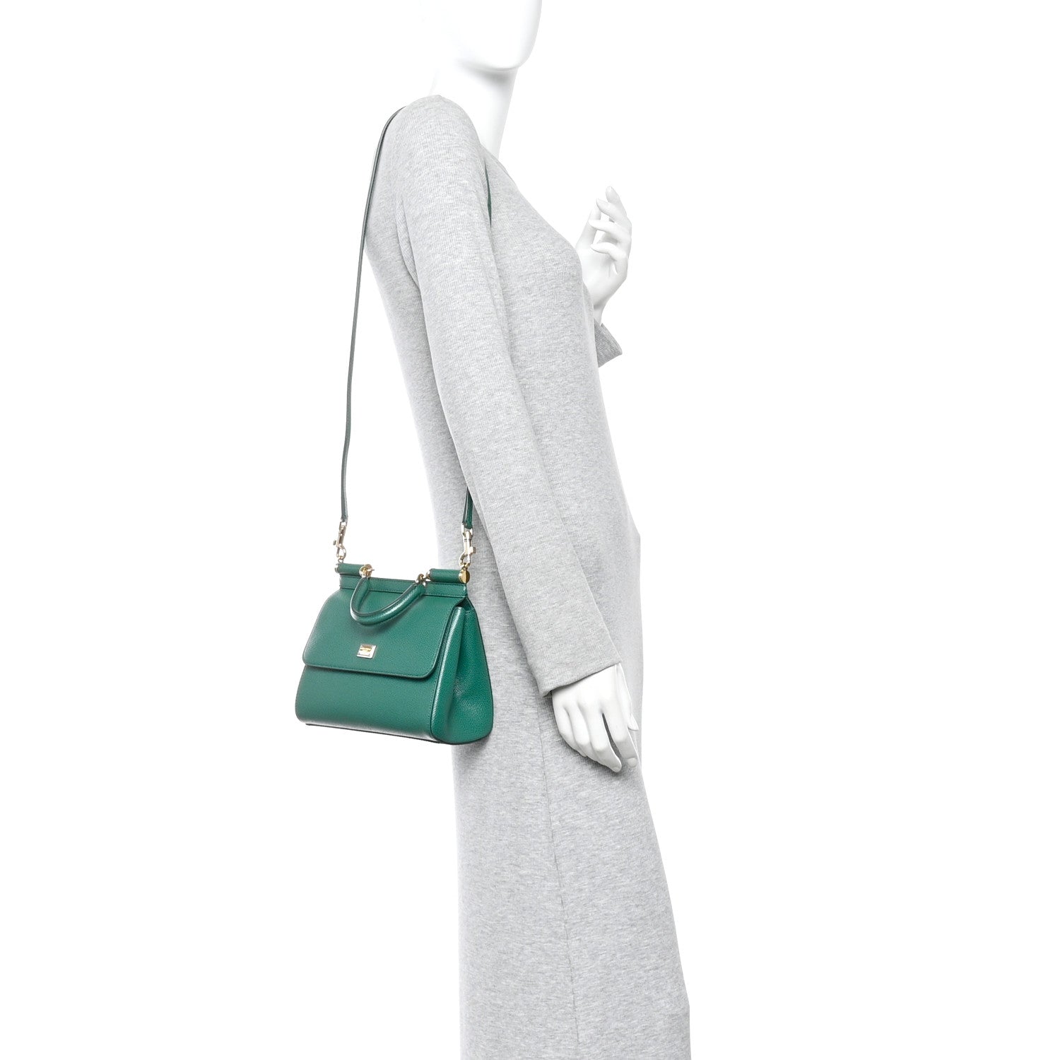 【ささ】Dolce&Gabbana ドルガバ グリーンクリアカラー Dolce & Gabbana Dauphine Small Miss Sicily Satchel Green 1875913