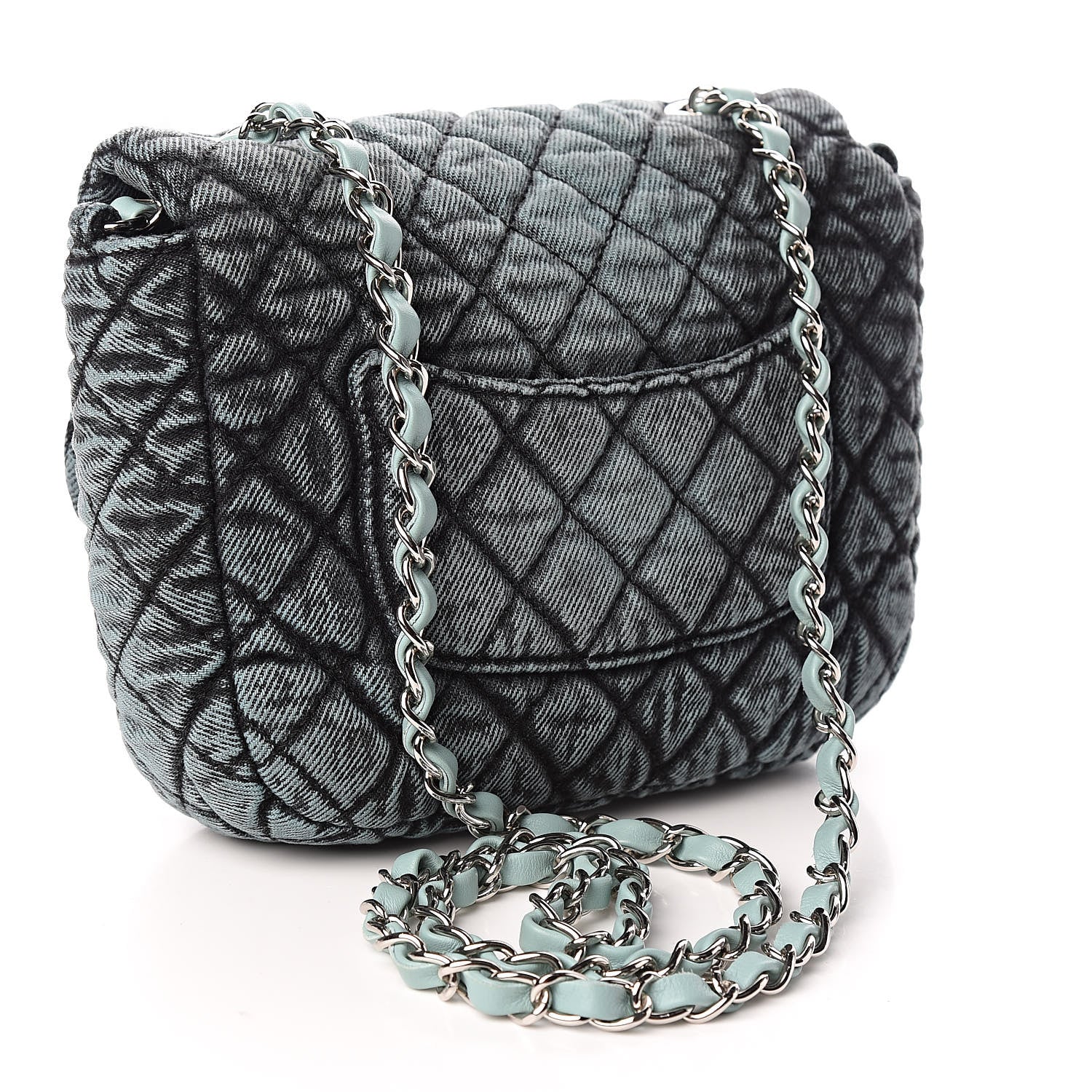 Chanel Denim Quilted Small Denimpression Flap Blue Black 3 of 10