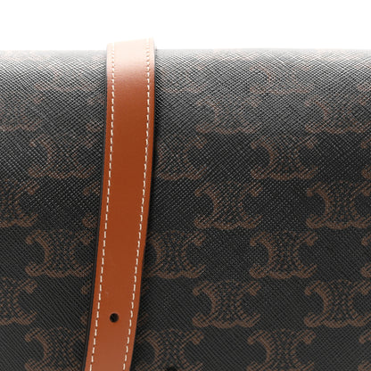 Celine Triomphe Canvas Medium Folco Bag Tan 8 of 10