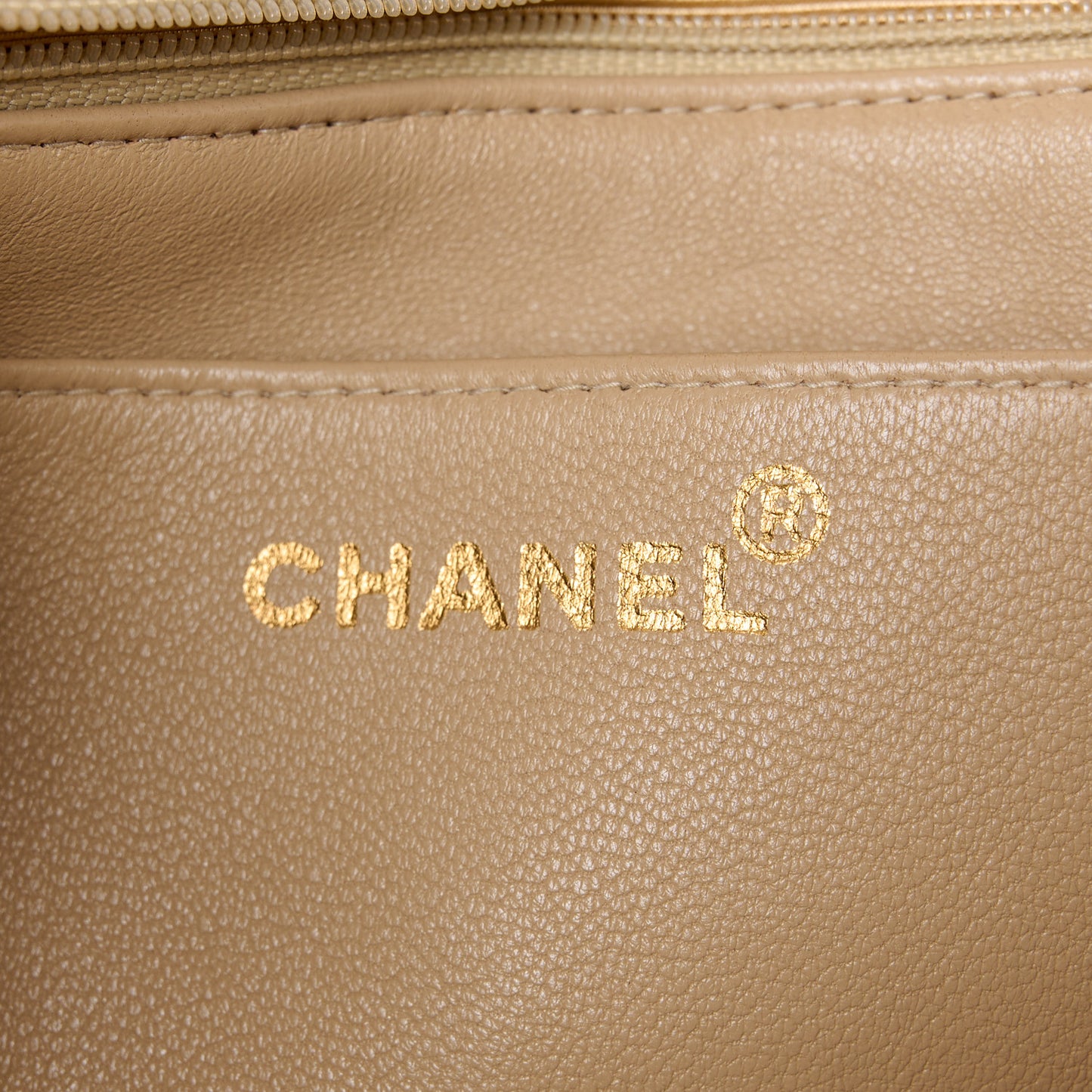 Lambskin Quilted Medium Single Flap Beige