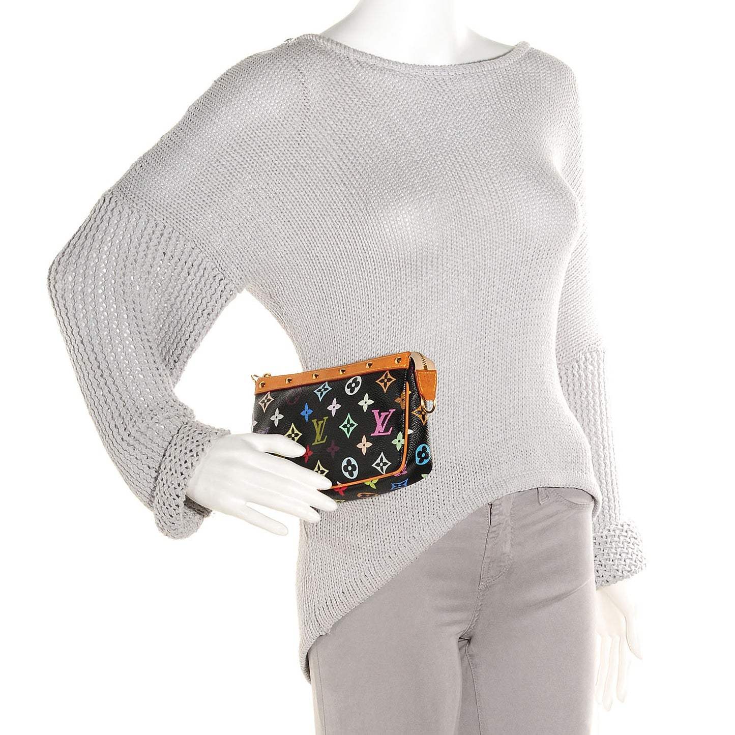 Monogram Multicolor Pochette Accessories Black