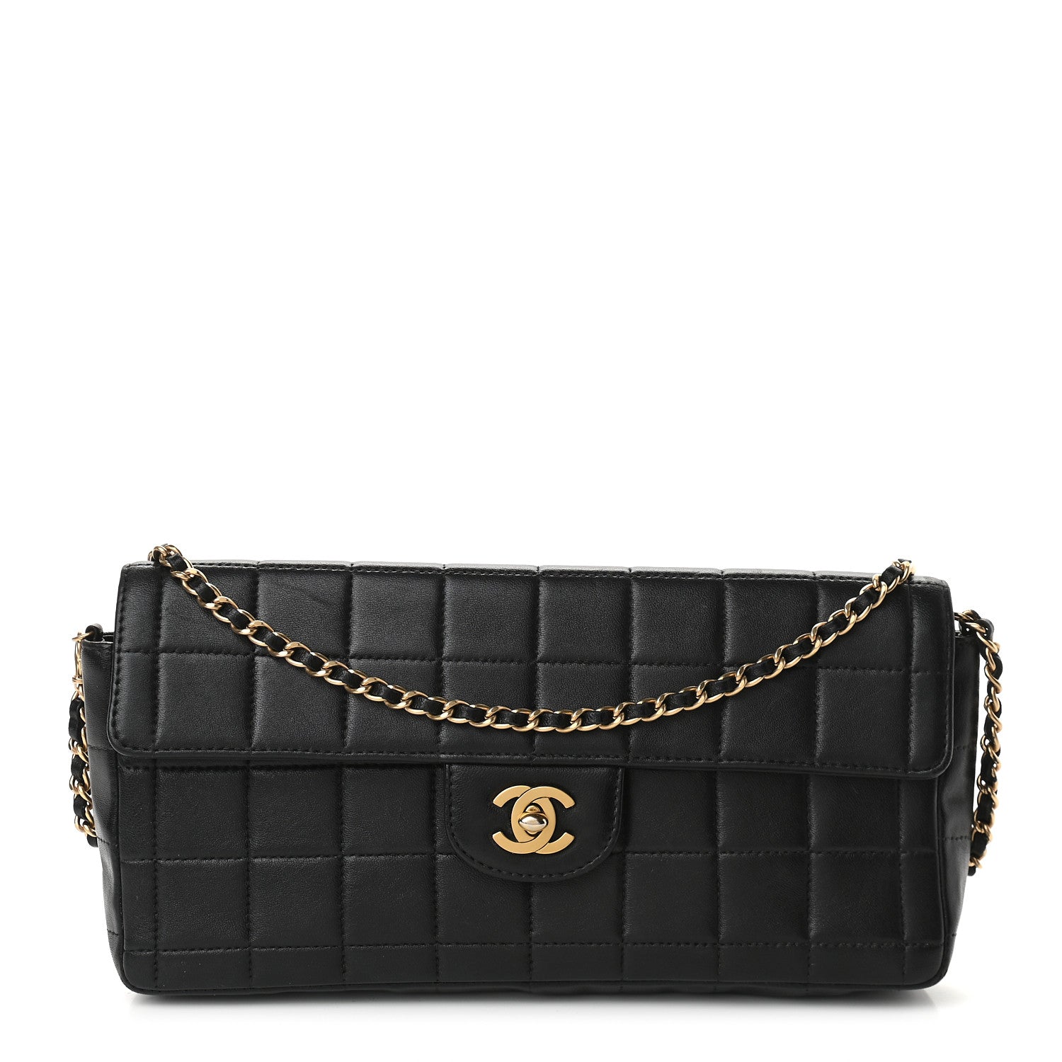 Chanel Lambskin East West Chocolate Bar Flap Black 1 of 10