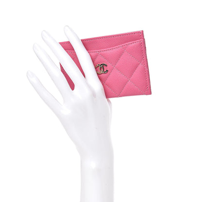 Chanel Caviar Quilted Card Holder Pink 2 of 9