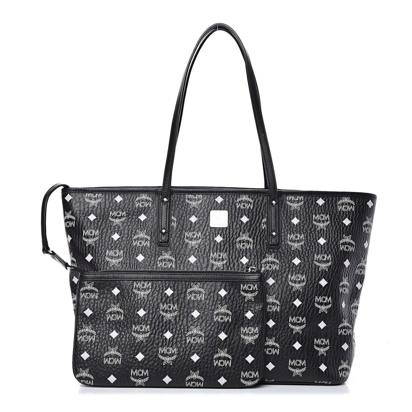 Visetos Medium Anya Zip Top Shopper Tote Black