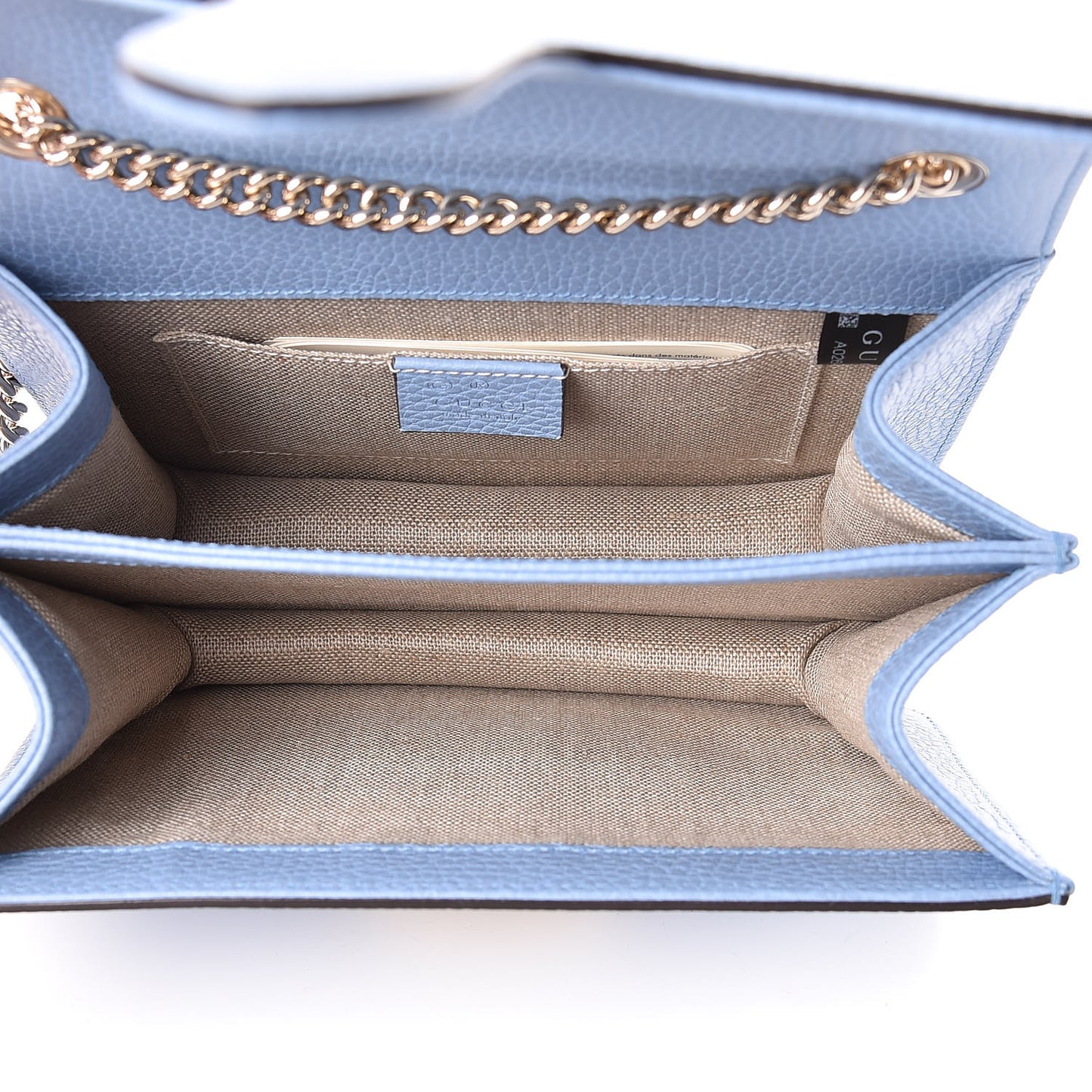 Dollar Calfskin Small Interlocking G Shoulder Bag Mineral Blue