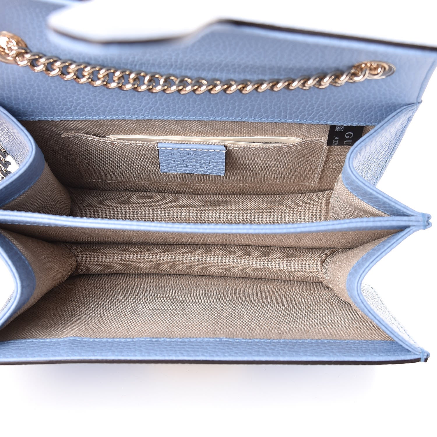 Gucci Dollar Calfskin Small Interlocking G Shoulder Bag Mineral Blue 5 of 10