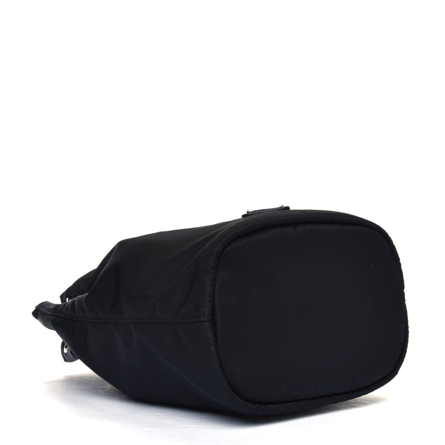 Saffiano Tessuto Nylon Vela Bucket Wristlet Black