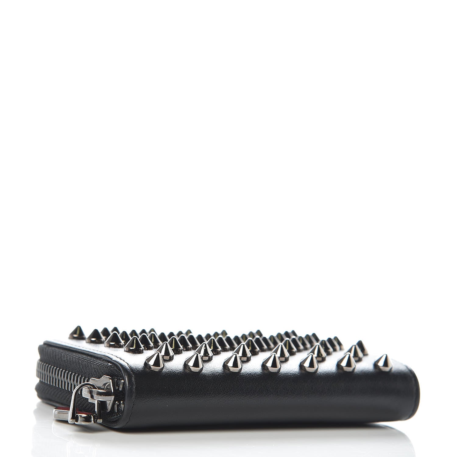 Christian Louboutin Calfskin Spiked Panettone Coin Purse Black 4 of 9