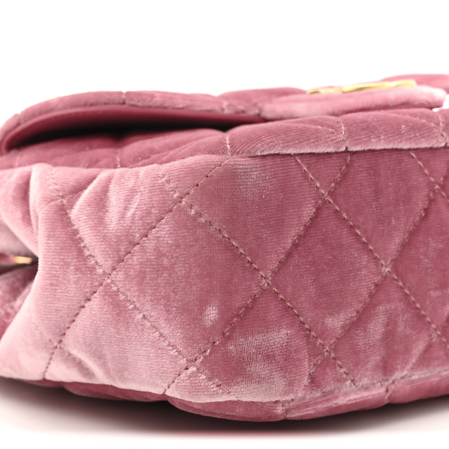 Chanel Velvet Quilted Small Wavy CC Hobo Pink 10 of 12