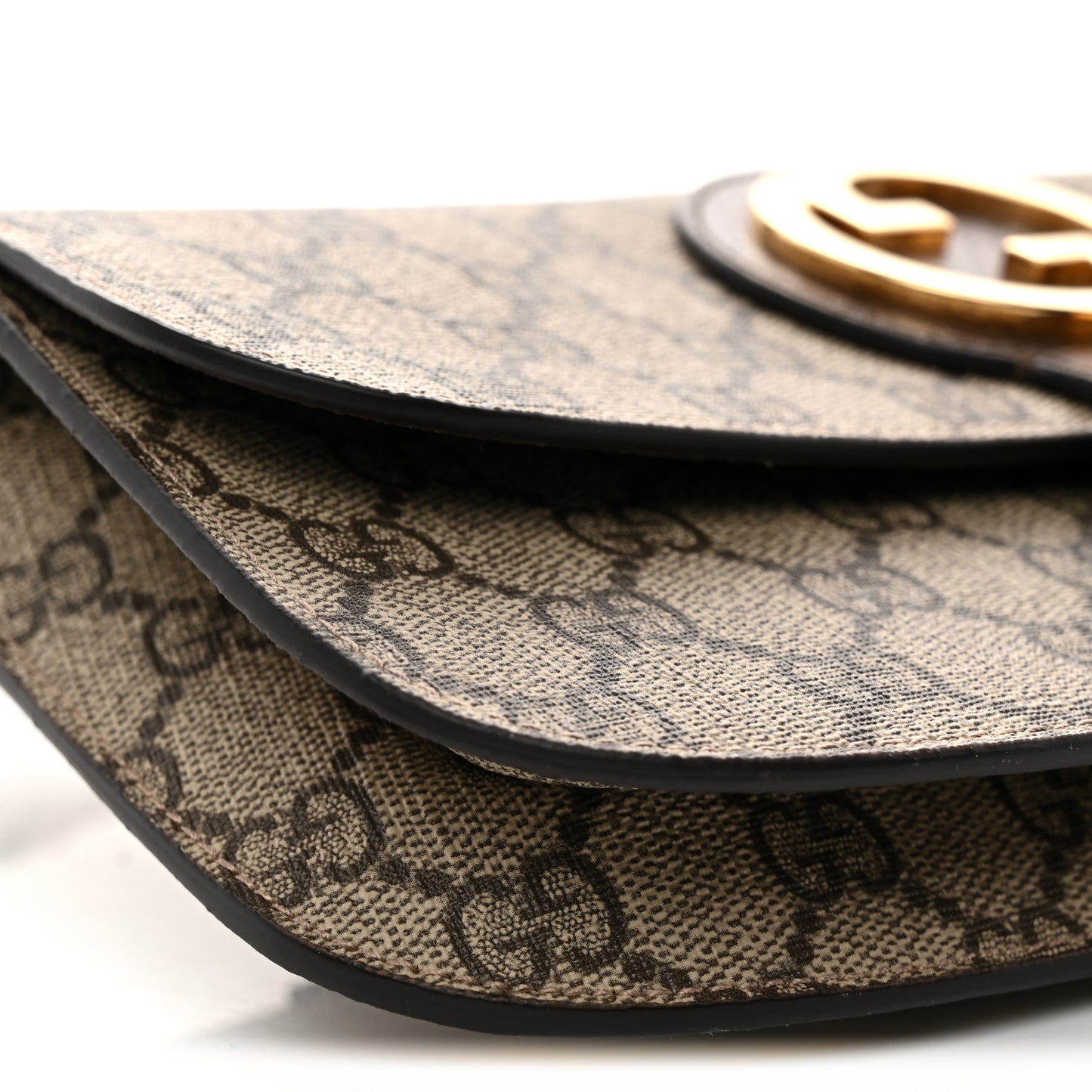 GG Supreme Monogram Textured Dollar Calfskin Blondie Belt Bag Beige Ebony New Acero