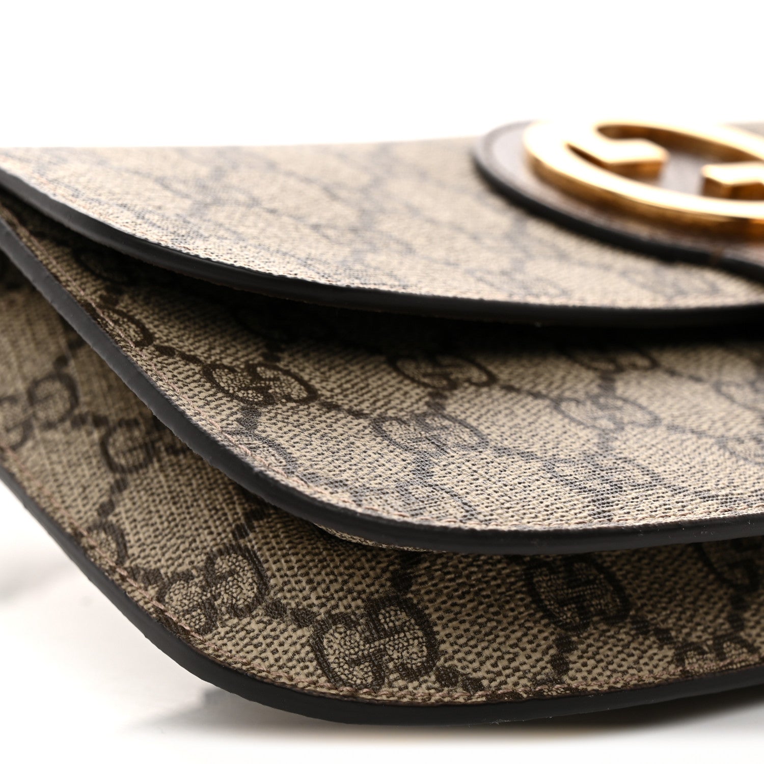 Gucci GG Supreme Monogram Textured Dollar Calfskin Blondie Belt Bag Beige Ebony New Acero 9 of 10