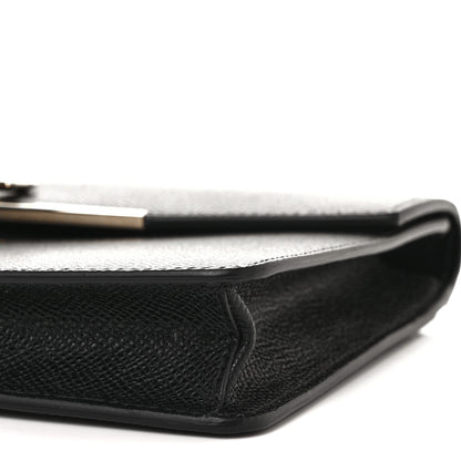 Salvatore Ferragamo Hammered Calfskin Gancio Wallet On Chain Black 7 of 7