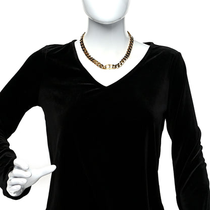 Christian Dior Metal Danseuse Etoile Chain Choker Necklace Gold 2 of 5