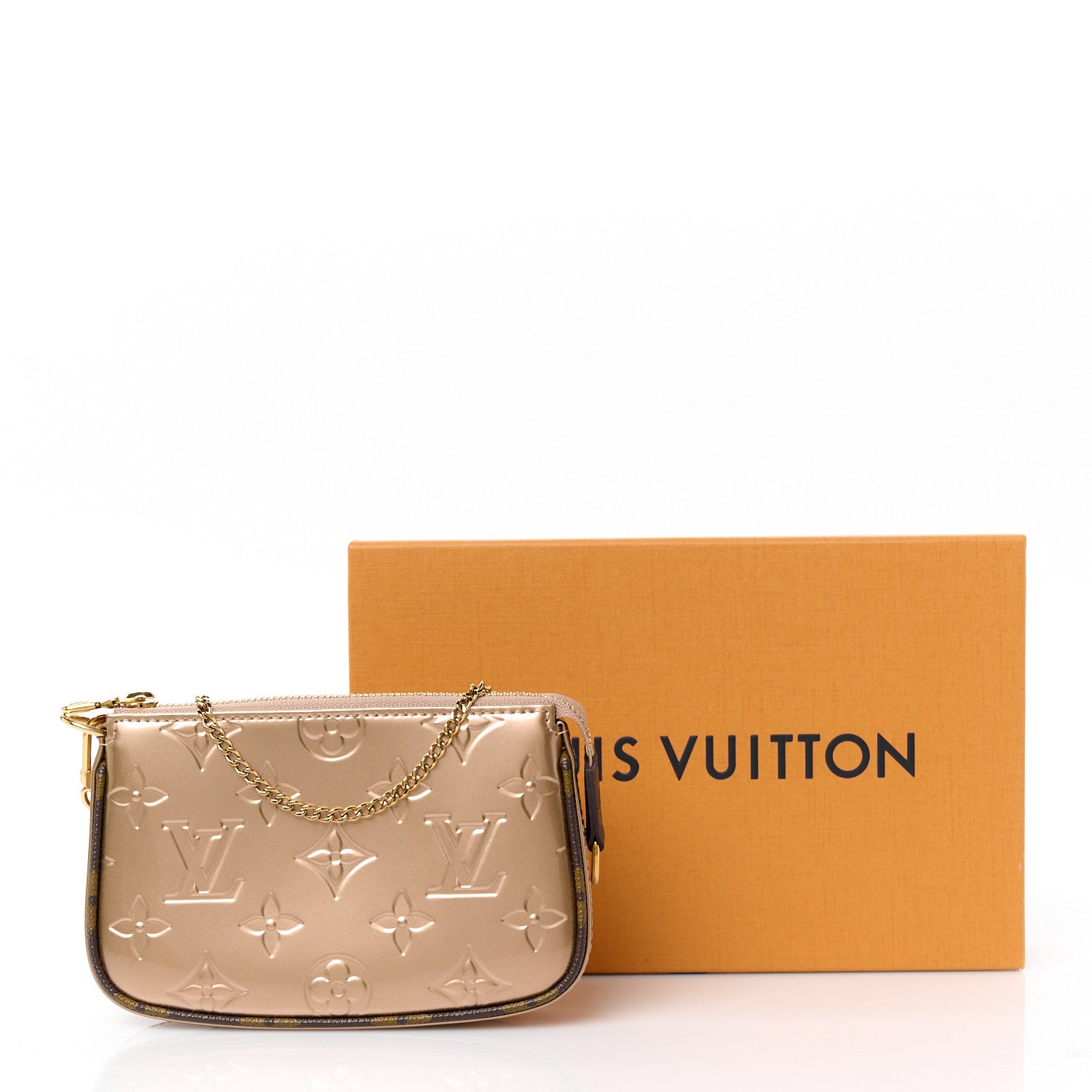 Louis Vuitton Metallic Vernis Mini Pochette Accessories Rose Gold 10 of 10