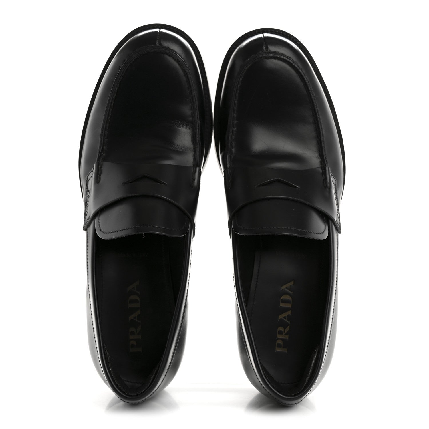 Prada Spazzolato Triangle Logo 50mm Loafers 8 Black 2 of 11
