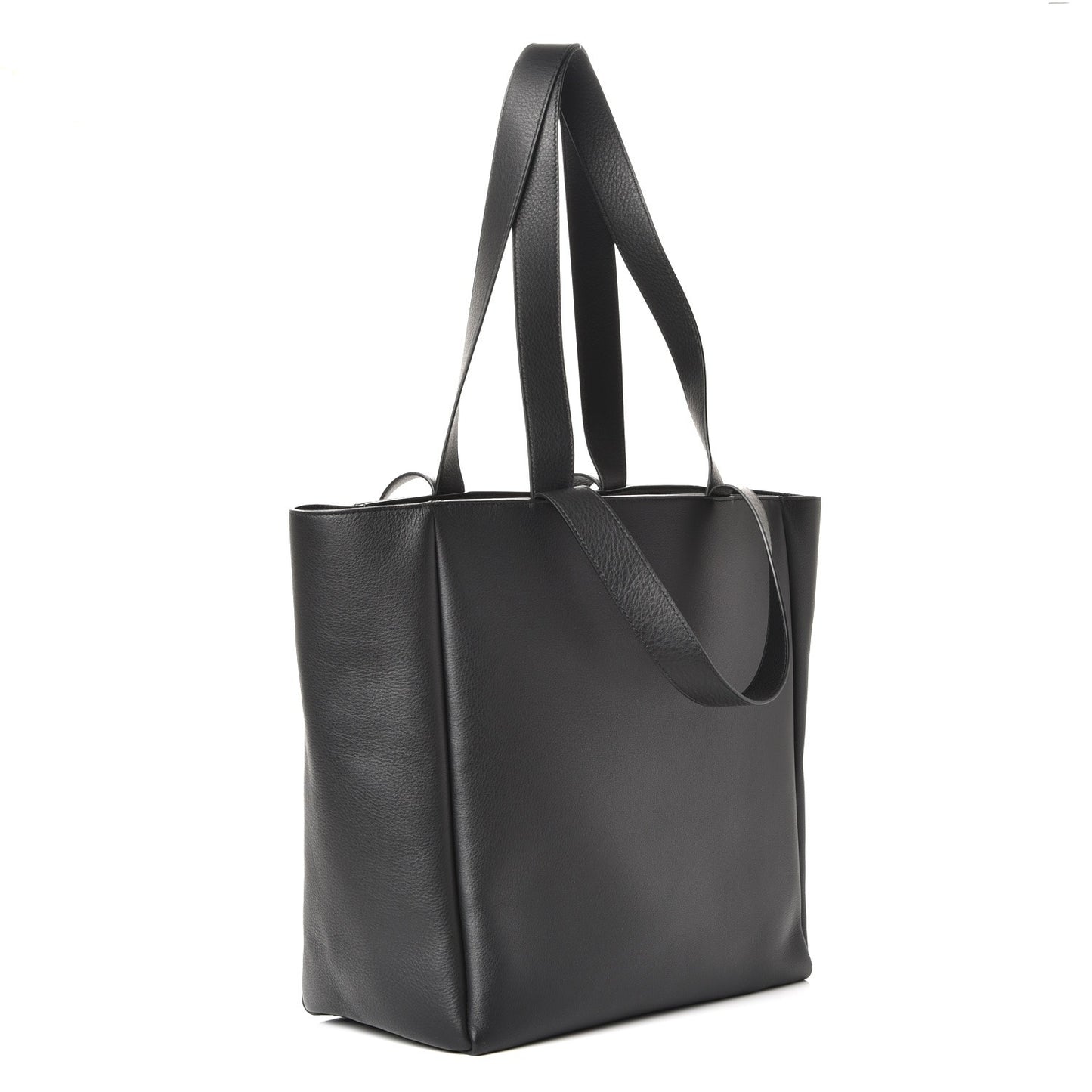 Calfskin Logo Medium Tote Black
