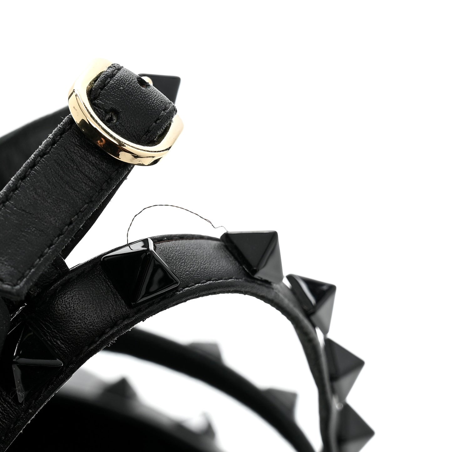 Calfskin Nappa Monochrome Rockstud Ankle Strap 100mm Pumps 40 Black