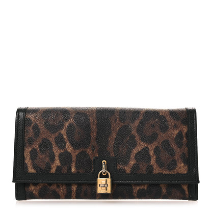 Dolce & Gabbana Dauphine Leopard Print Continental Flap Wallet 1 of 13