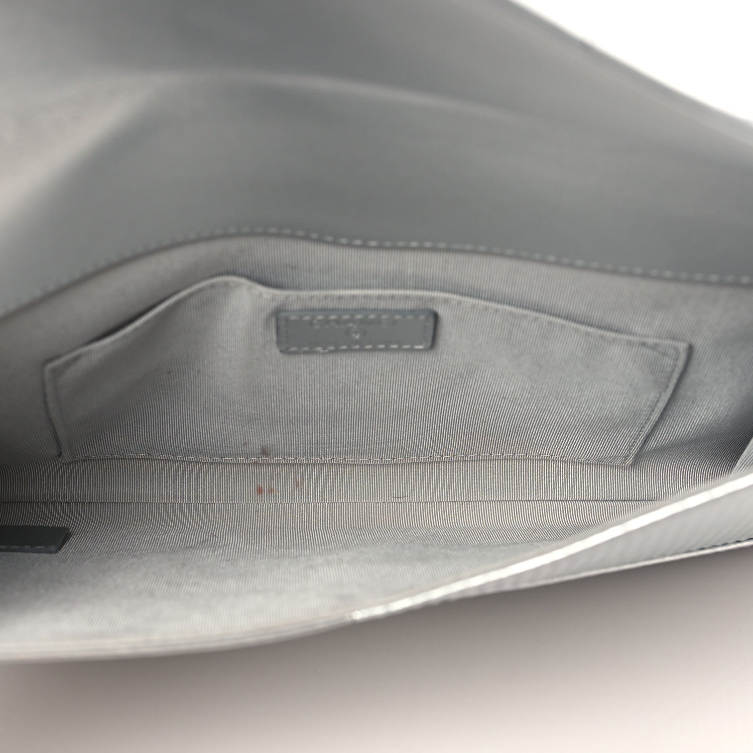 Chanel Metallic Lambskin Embossed Envelope Clutch Silver 5 of 8