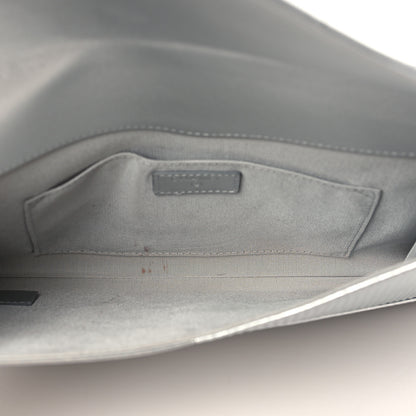 Chanel Metallic Lambskin Embossed Envelope Clutch Silver 5 of 8