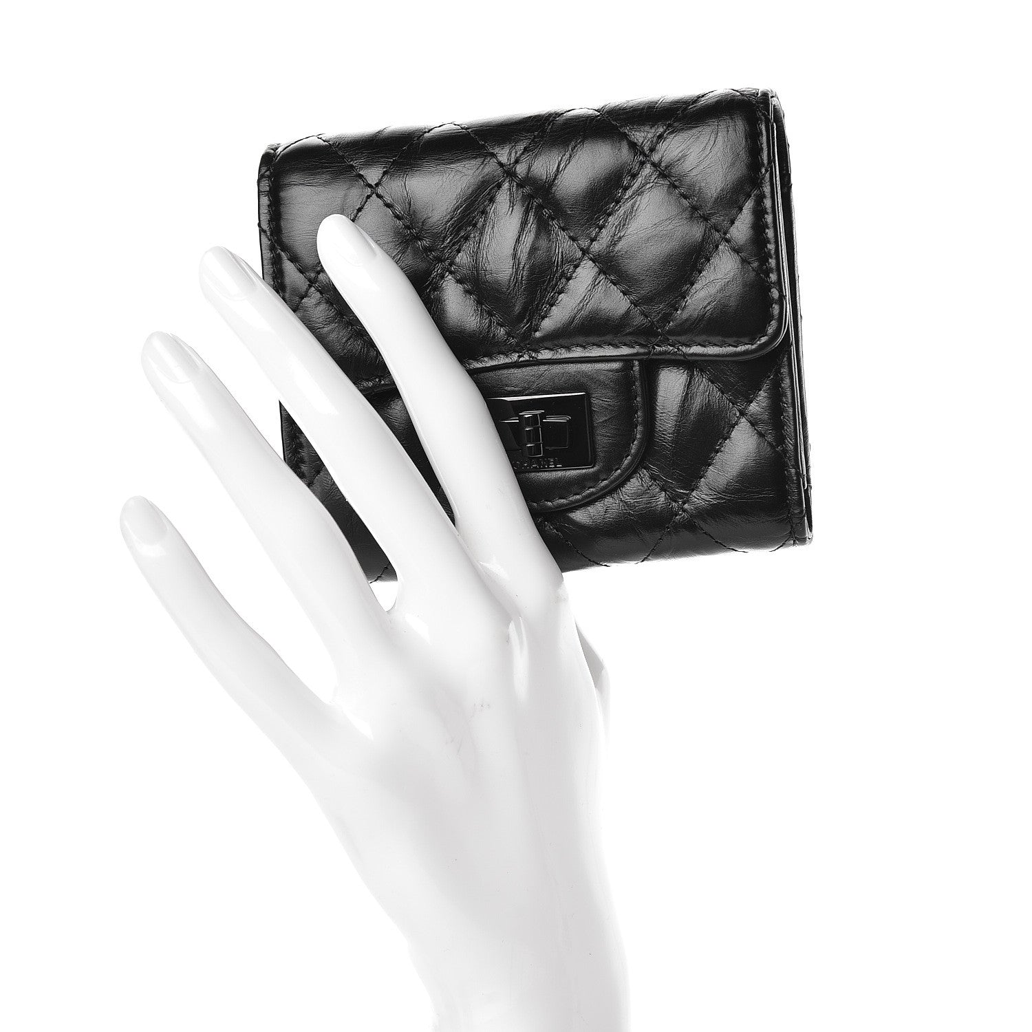 Chanel Aged Calfskin Quilted Reissue Compact Wallet So Black 2 of 10