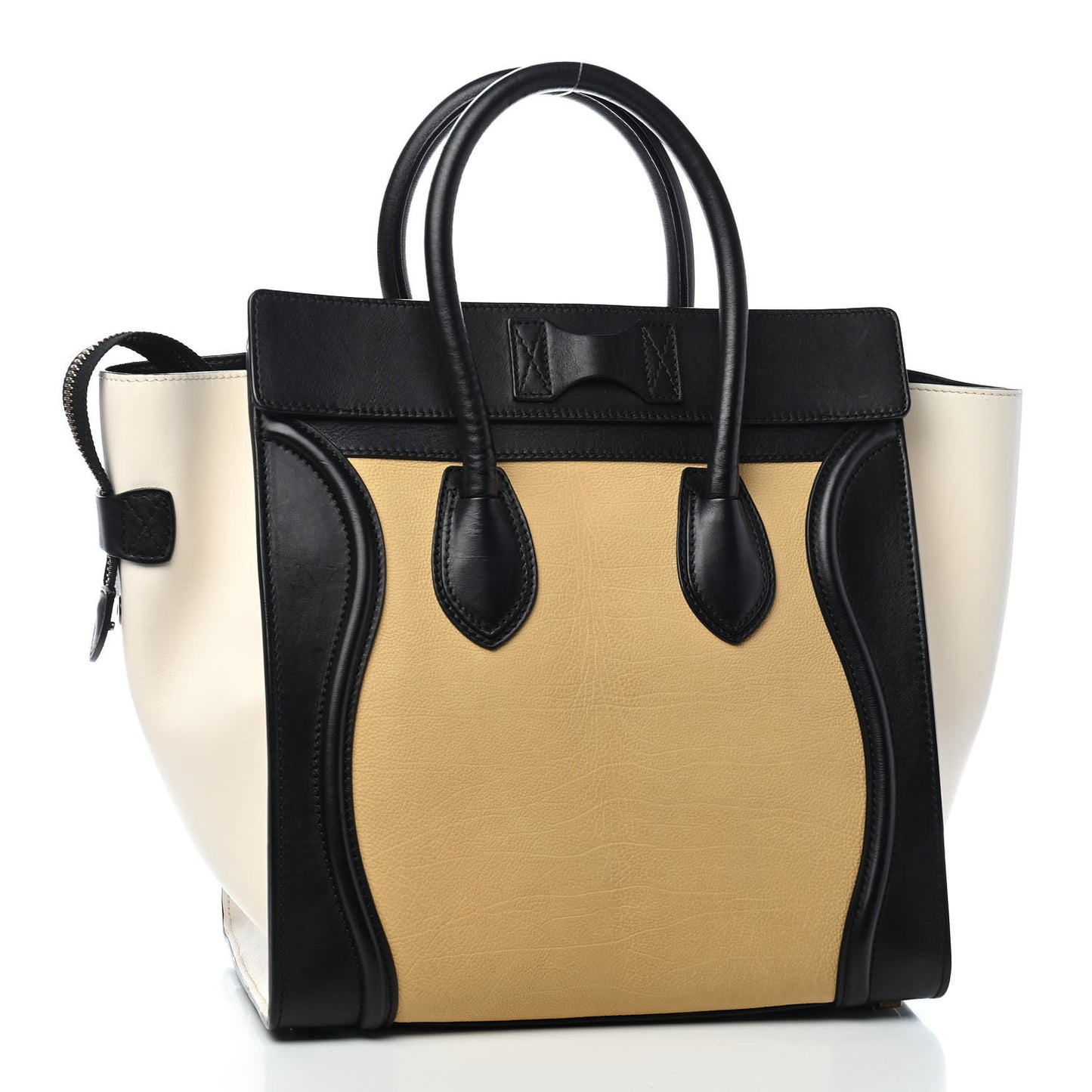Velluto Calfskin Tri-Color Mini Luggage Vanilla