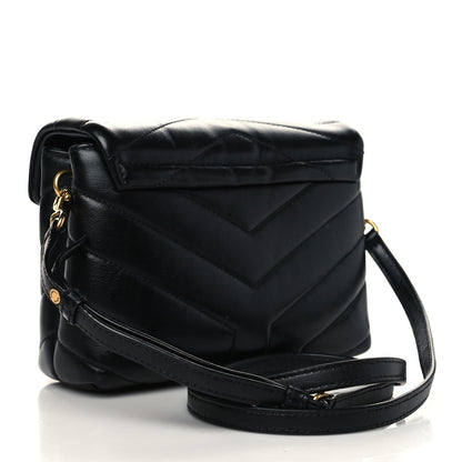 Saint Laurent Calfskin Y Quilted Monogram Toy Loulou Crossbody Bag Black 3 of 10