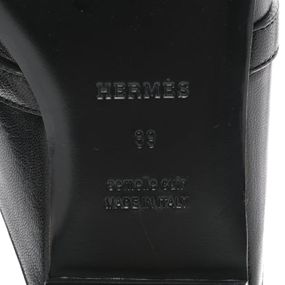 Hermes Goatskin Oz Mules 39 Black 6 of 9