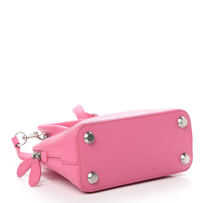 Balenciaga Signature Grained Calfskin Logo XXS Ville Top Handle Bag Rose Bubblegum Black 4 of 14
