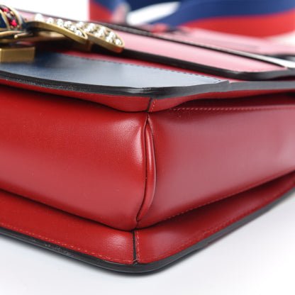 Gucci Calfskin Sylvie Web Queen Margaret Shoulder Bag Blue Agata Hibiscus Red Mystic White 11 of 11